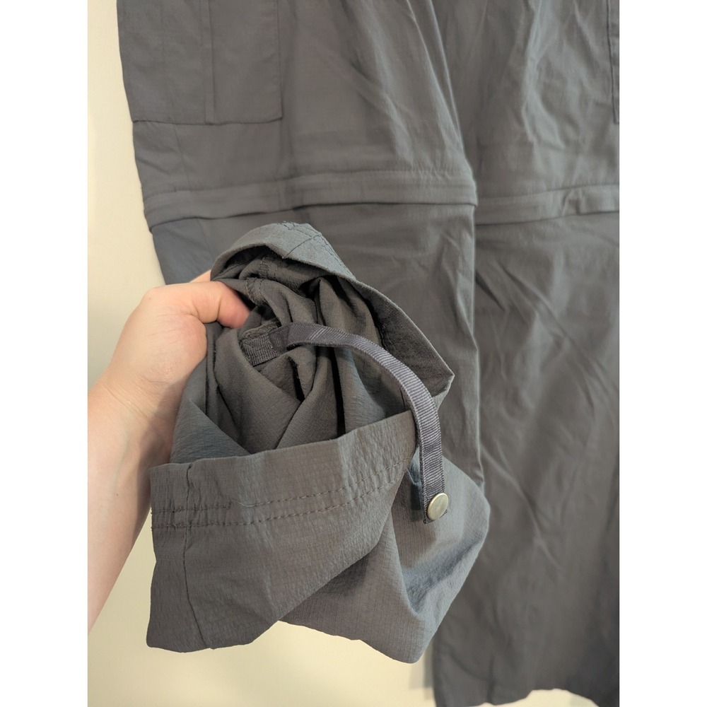 PrAna Cargo Convertible Hiking Pants Zip Shorts Gray Women's Size 12 Roll Up - Picture 5 of 12